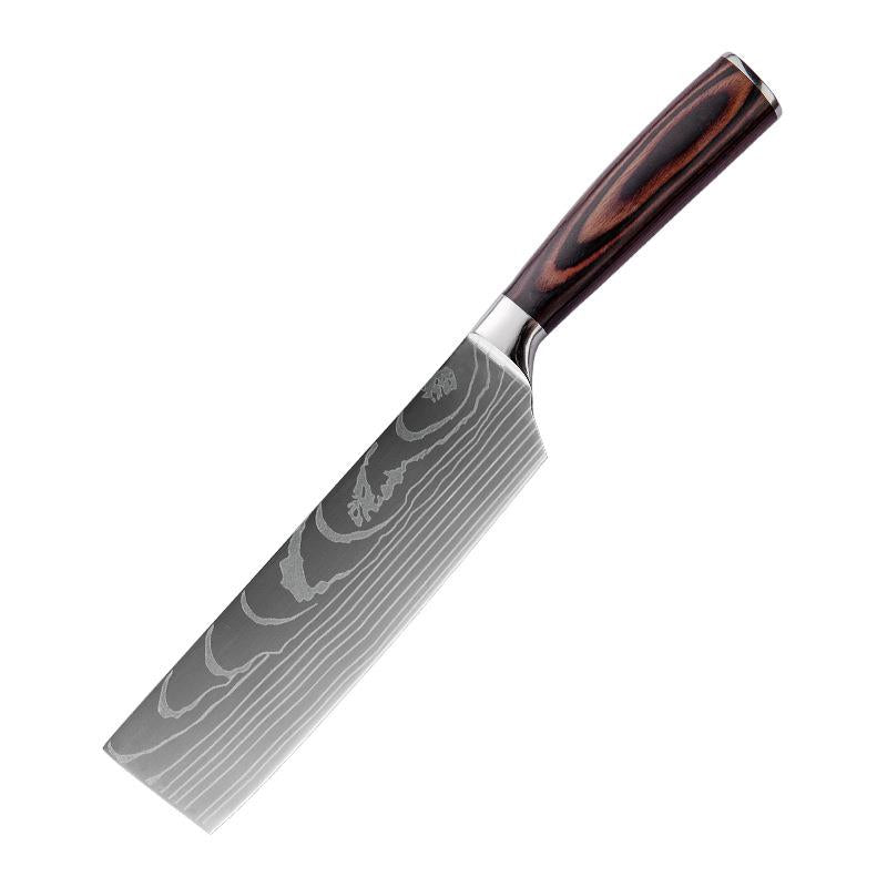 Damascus Pattern Chef's Knife Set - Western Cuisine Kitchen Cutlery