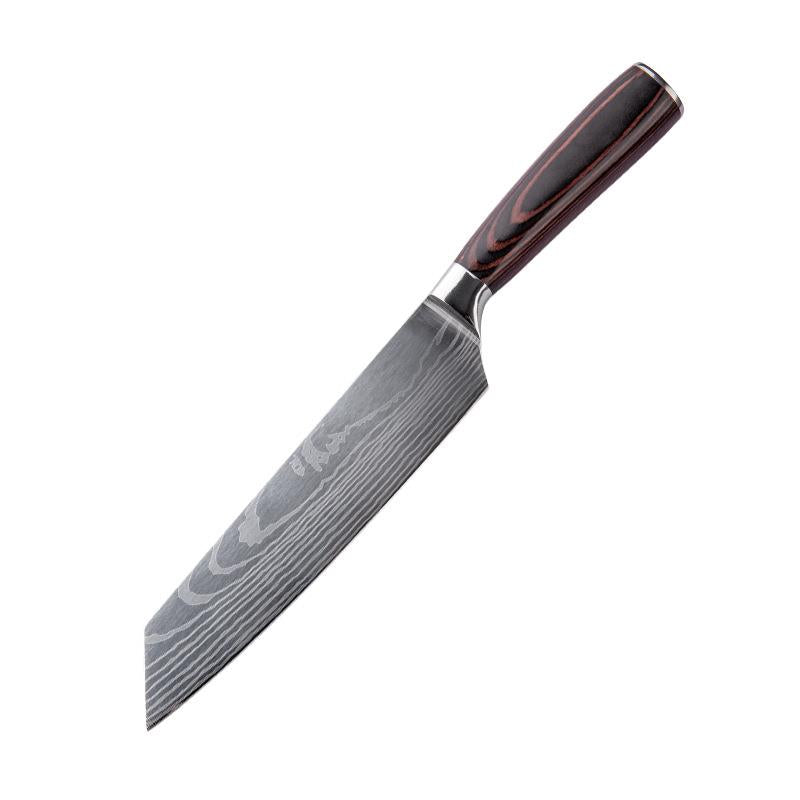 Damascus Pattern Chef's Knife Set - Western Cuisine Kitchen Cutlery