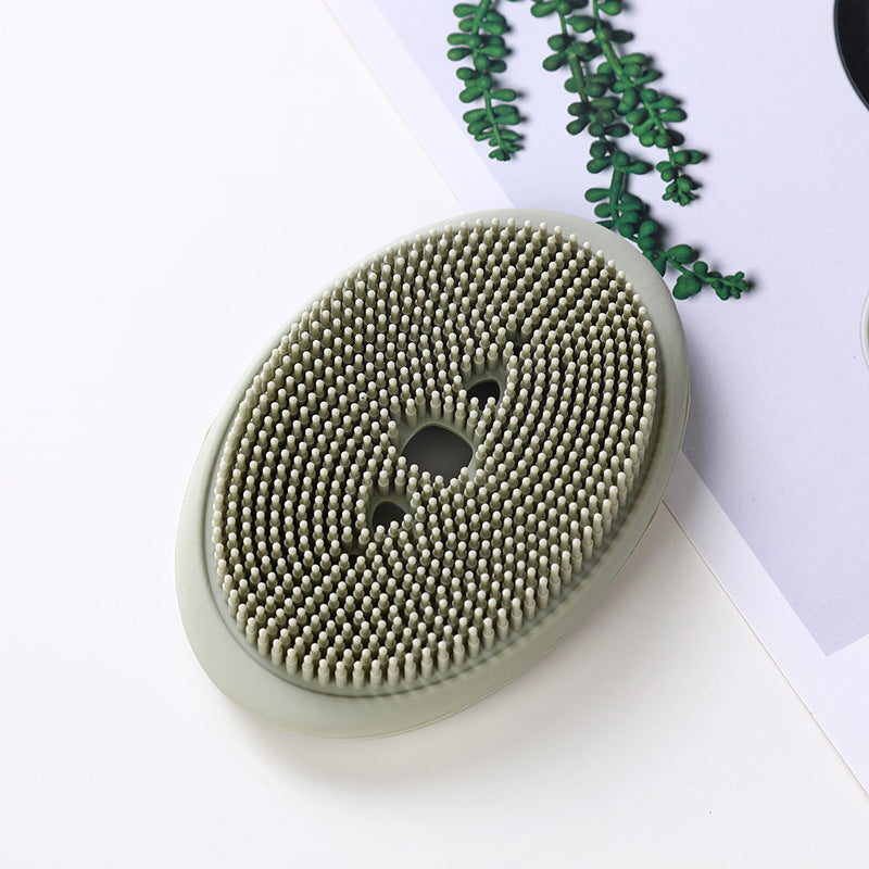 Double-Sided Silicone Soap Holder Box with Brush - Multifunctional Bathroom & Kitchen Storage