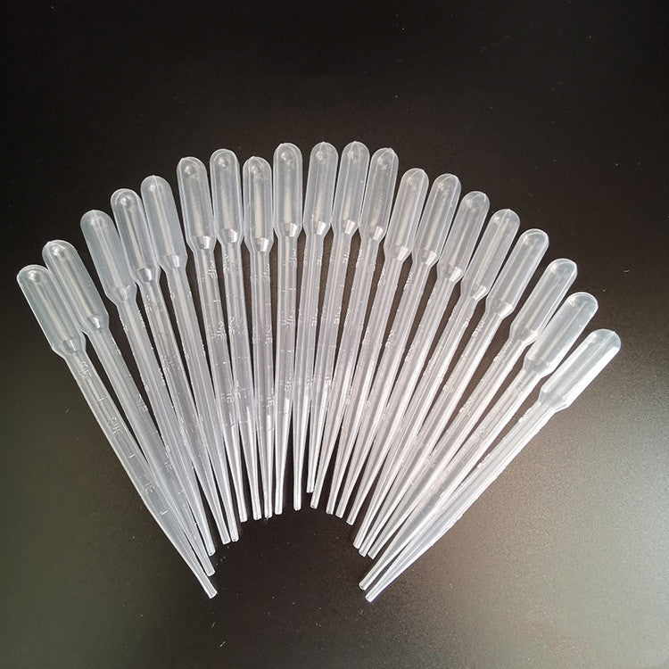 Disposable Plastic Graduated Dropper Straws for Cosmetic Dispensing - Transparent