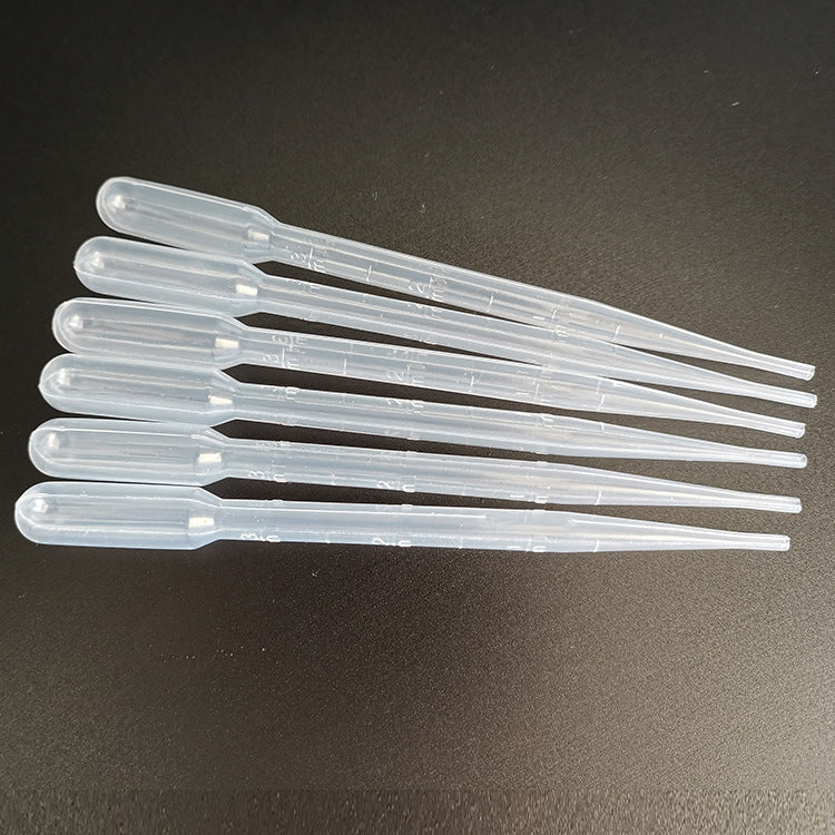 Disposable Plastic Graduated Dropper Straws for Cosmetic Dispensing - Transparent