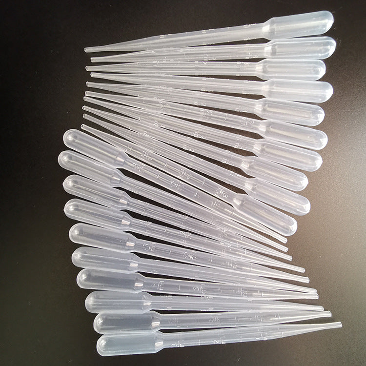Disposable Plastic Graduated Dropper Straws for Cosmetic Dispensing - Transparent