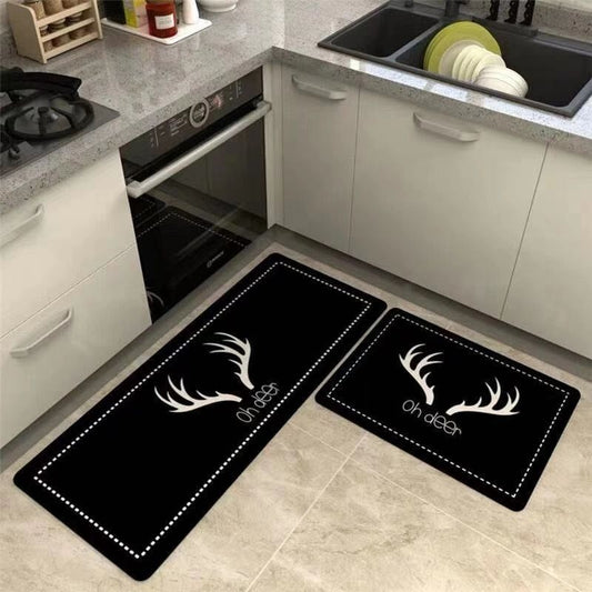 Non-Slip Kitchen & Bathroom Floor Mats Oil Drain Rug Set - Multiple Sizes & Colors