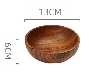 Large Solid Wood Acacia Fruit Bowl Set – Thickened, Fall-Resistant Kitchen Decor