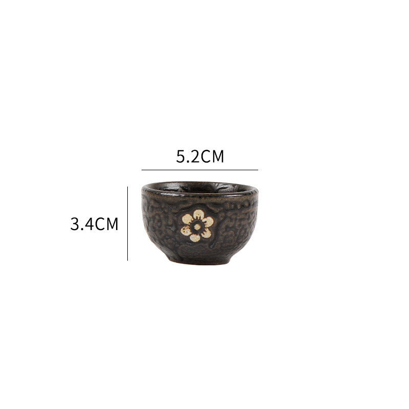 Retro Ceramic Sake Pot Set with Black Gold Jug - Home & Garden
