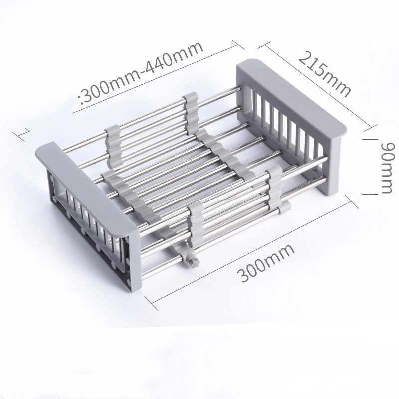 Retractable Stainless Steel Sink Drain Basket - Multi-Size Kitchen Organizer