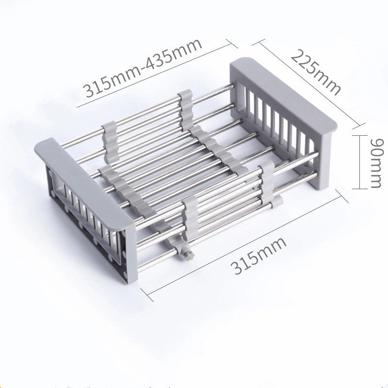 Retractable Stainless Steel Sink Drain Basket - Multi-Size Kitchen Organizer
