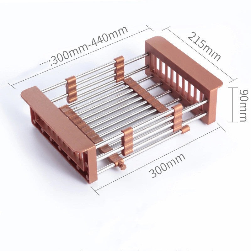 Retractable Stainless Steel Sink Drain Basket - Multi-Size Kitchen Organizer