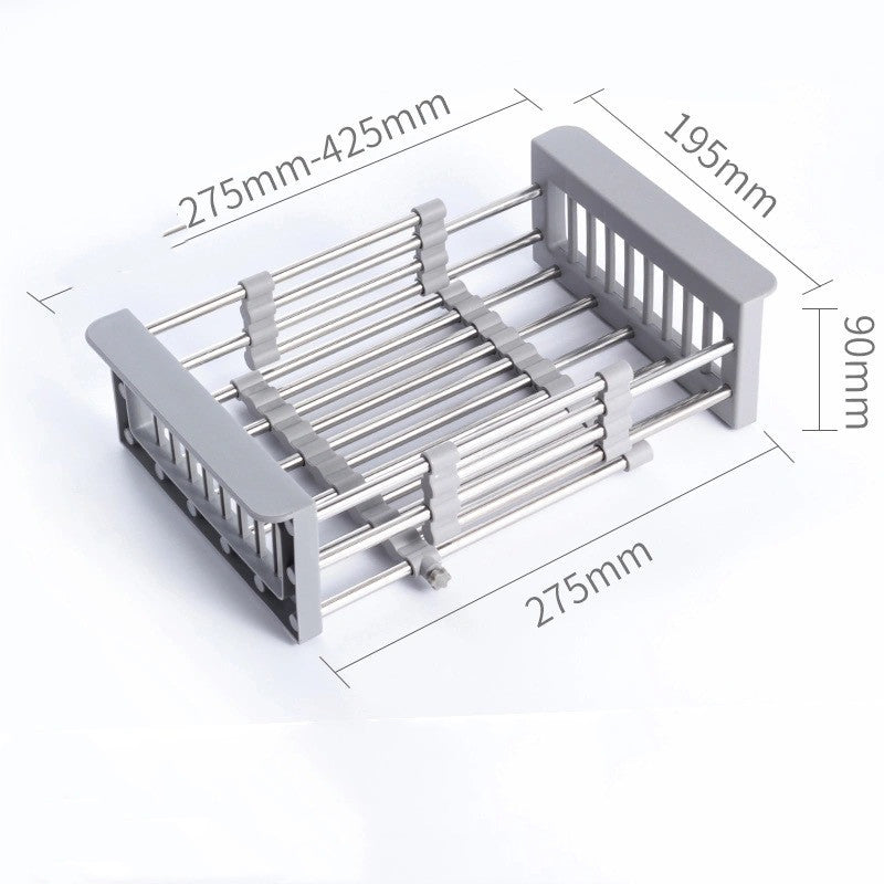 Retractable Stainless Steel Sink Drain Basket - Multi-Size Kitchen Organizer