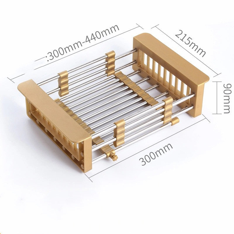 Retractable Stainless Steel Sink Drain Basket - Multi-Size Kitchen Organizer