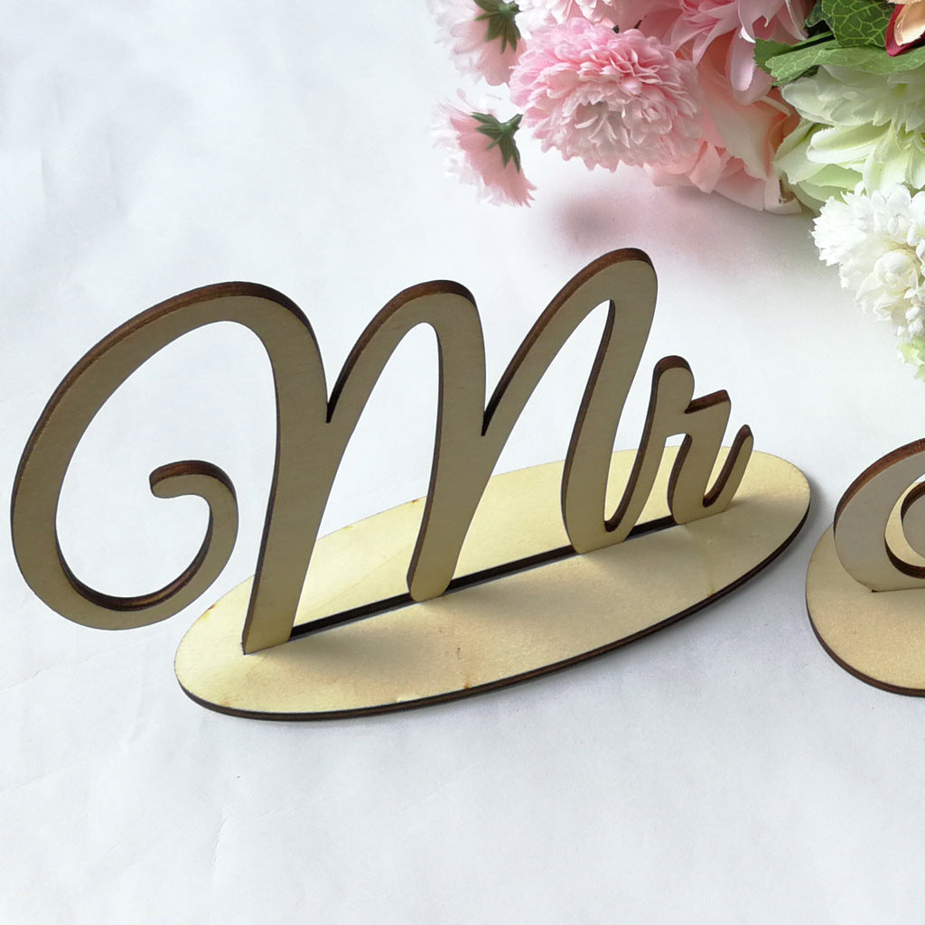 Creative Wooden Alphabet Home Decor Ornaments for Desktop & Wall
