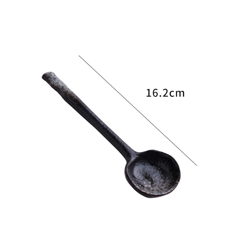Japanese Ceramic Soup Spoon Long Handle Household Kitchenware