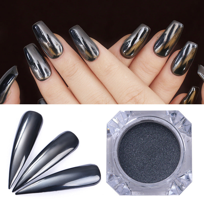 Black Mirror Glitter Powder for Nail Art - 1g Diamond Electroplating Powder