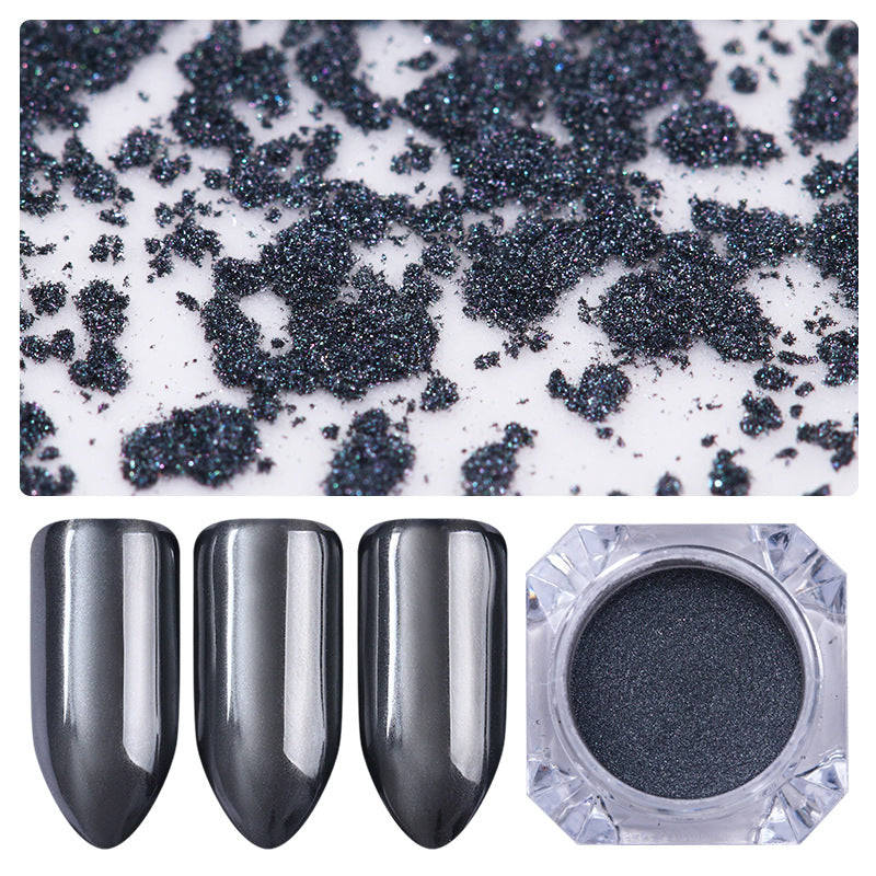 Black Mirror Glitter Powder for Nail Art - 1g Diamond Electroplating Powder