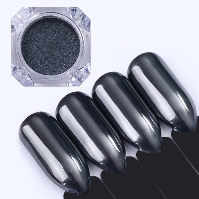 Black Mirror Glitter Powder for Nail Art - 1g Diamond Electroplating Powder