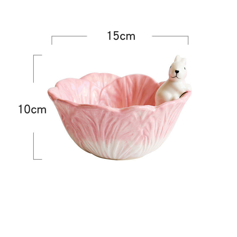 Cute Bunny Shape Children's Ceramic Dinnerware Set - Microwave Safe, Assorted Colors