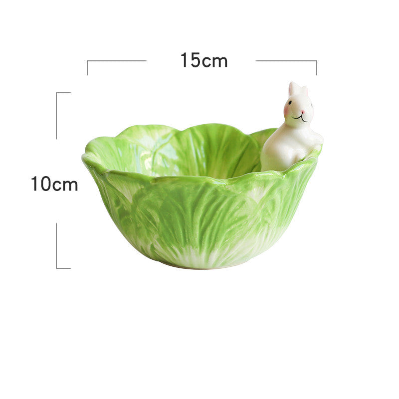 Cute Bunny Shape Children's Ceramic Dinnerware Set - Microwave Safe, Assorted Colors