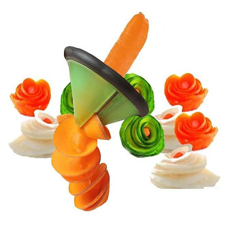 Vegetable Curler with Stainless Steel Blade - Green Fruit & Veggie Shredder for Cucumber, Radish, Melon