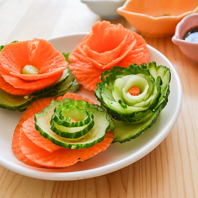 Vegetable Curler with Stainless Steel Blade - Green Fruit & Veggie Shredder for Cucumber, Radish, Melon