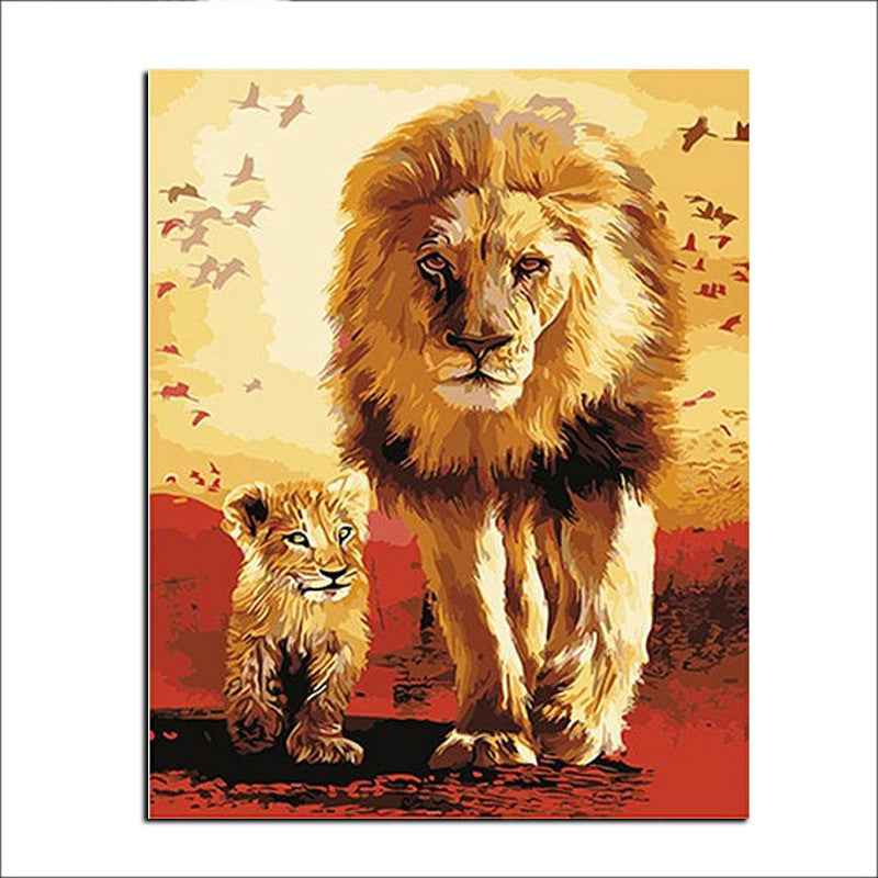40x50cm Hand-Painted Animal Canvas Wall Art - Modern Home Decor
