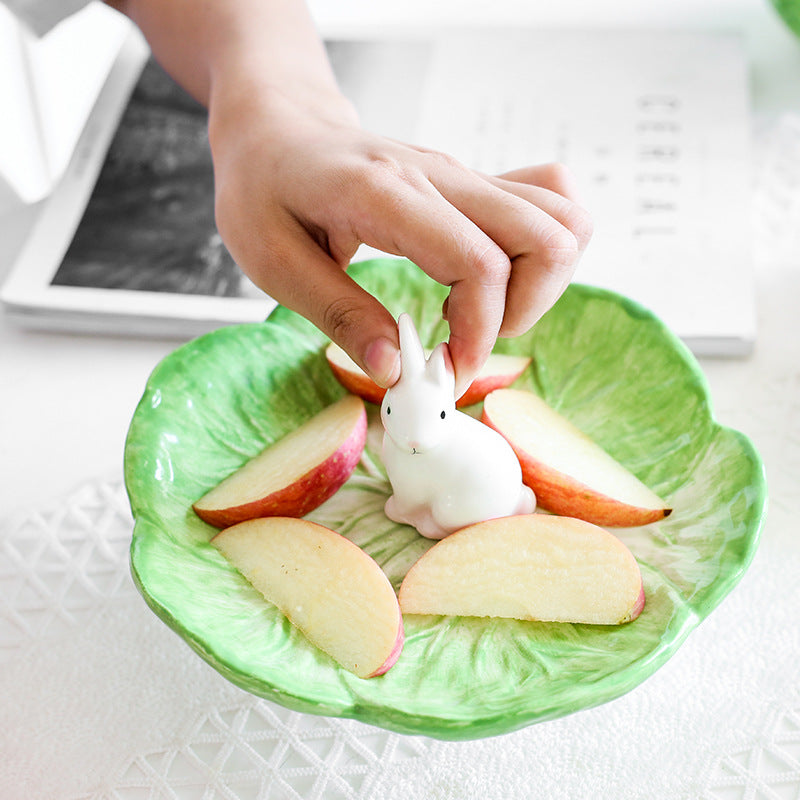 Cute Bunny Shape Children's Ceramic Dinnerware Set - Microwave Safe, Assorted Colors