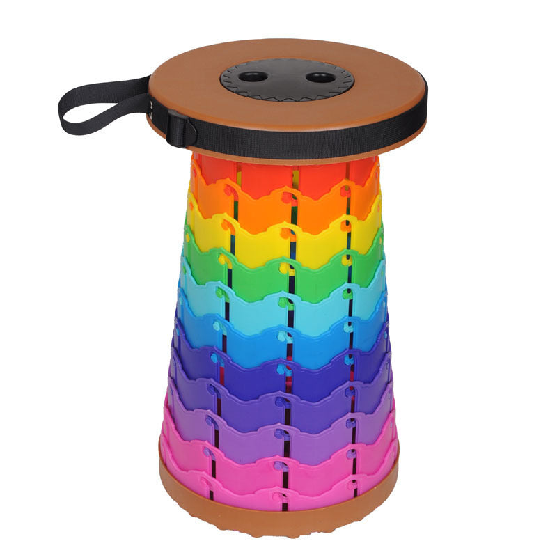 Portable Folding Rainbow Stool - Retractable Travel Seat for Home & Garden