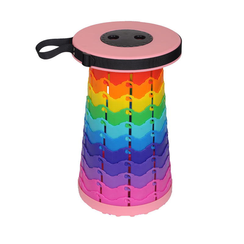 Portable Folding Rainbow Stool - Retractable Travel Seat for Home & Garden