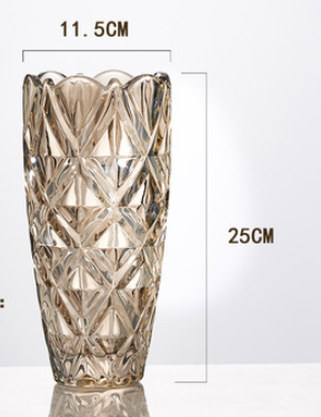 European Golden Crystal Glass Vase - Creative Home Decor Flower Display
