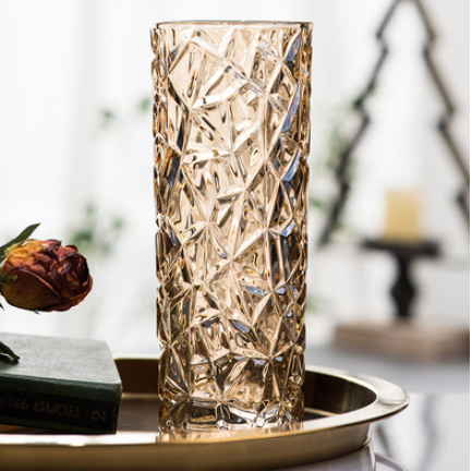 European Golden Crystal Glass Vase - Creative Home Decor Flower Display