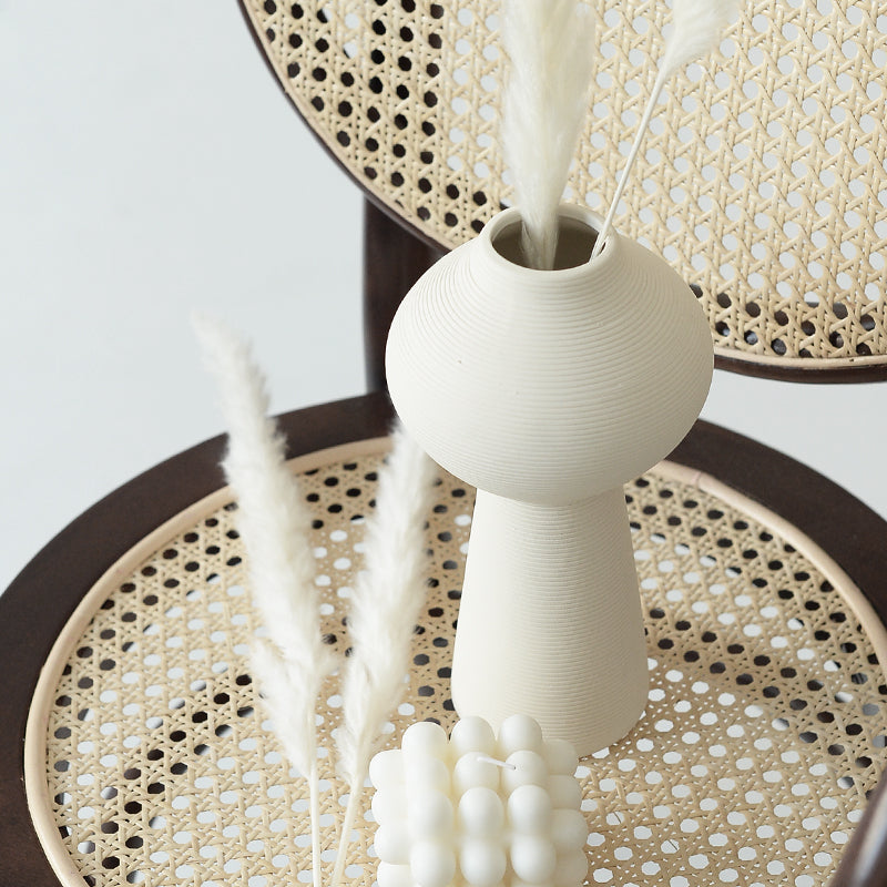 Chinese Style White Ceramic Vase with Hong Pattern - Home Decor