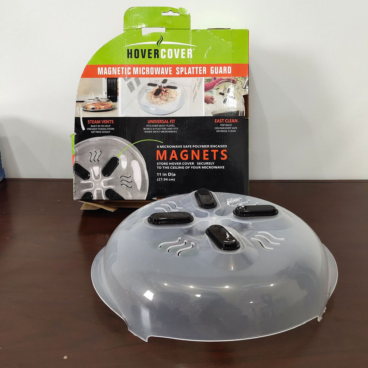 Microwave Splash-Proof Cover with Safety Magnet - Plastic Hovering Cover 300x85mm