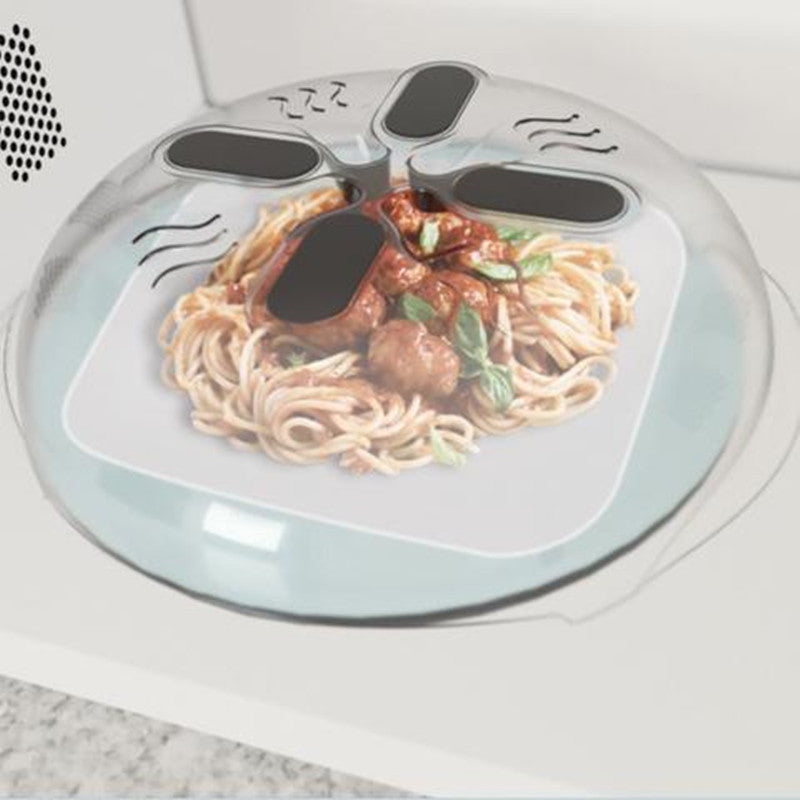 Microwave Splash-Proof Cover with Safety Magnet - Plastic Hovering Cover 300x85mm