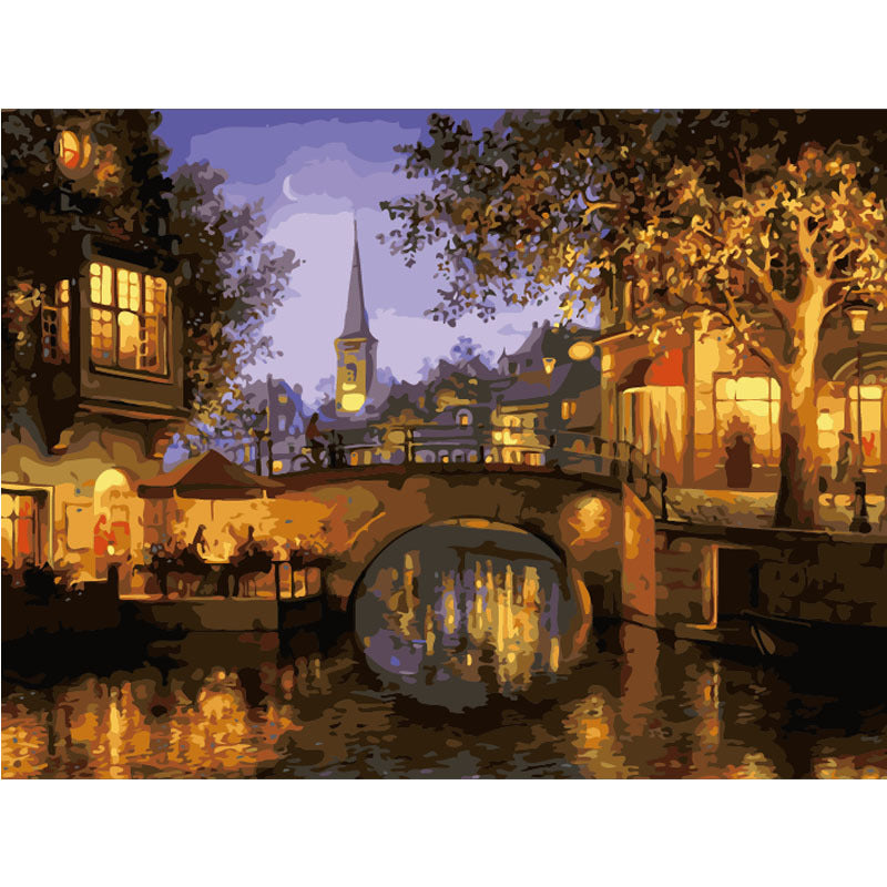 Digital Oil Painting Wall Art - Frameless Colorful Landscape Decor