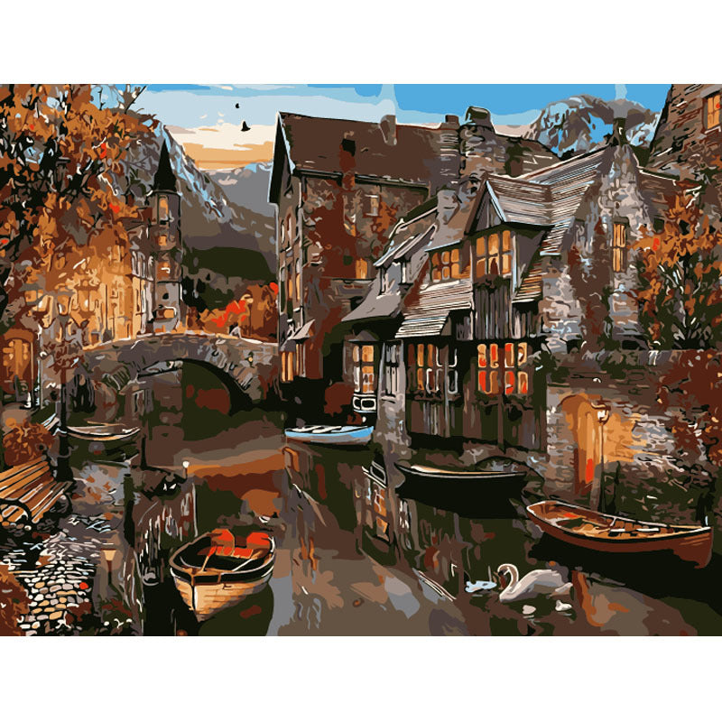 Digital Oil Painting Wall Art - Frameless Colorful Landscape Decor
