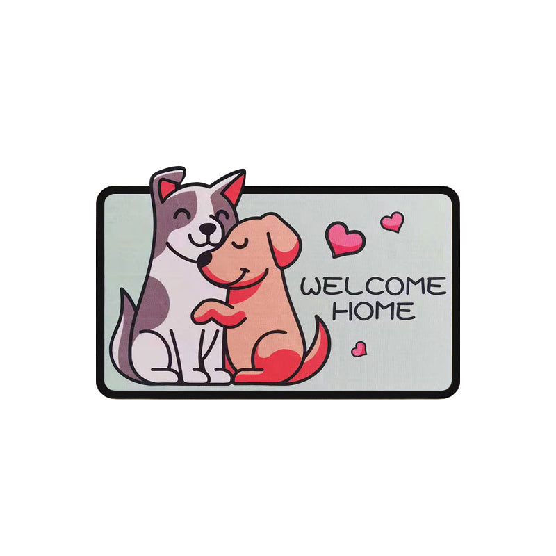 Non-Slip Floor Mat for Pets and Home Entryway 40x60cm - Corgi, Bone, Couple Dog Styles