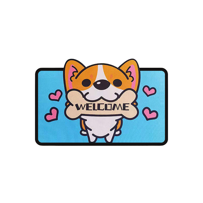 Non-Slip Floor Mat for Pets and Home Entryway 40x60cm - Corgi, Bone, Couple Dog Styles