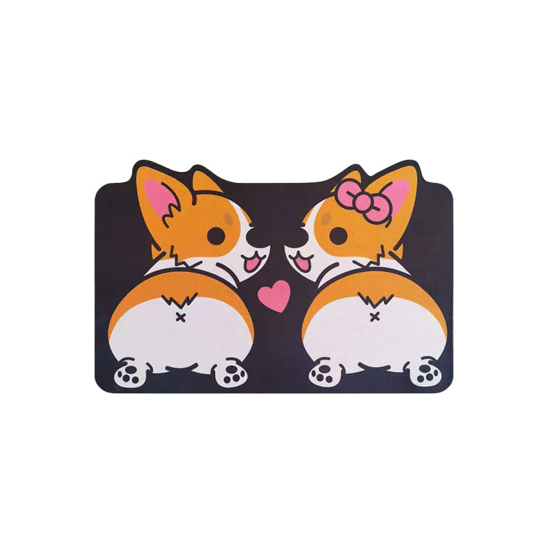 Non-Slip Floor Mat for Pets and Home Entryway 40x60cm - Corgi, Bone, Couple Dog Styles