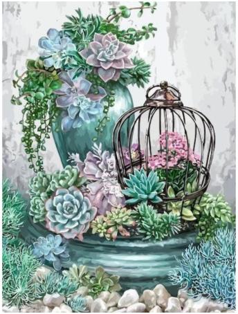 Digital Oil Painting of Flower Landscape Wall Art - Framed or Frameless