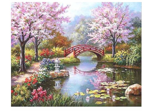 Digital Oil Painting of Flower Landscape Wall Art - Framed or Frameless