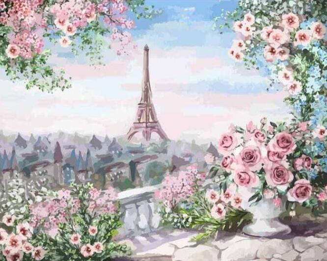 Digital Oil Painting of Flower Landscape Wall Art - Framed or Frameless