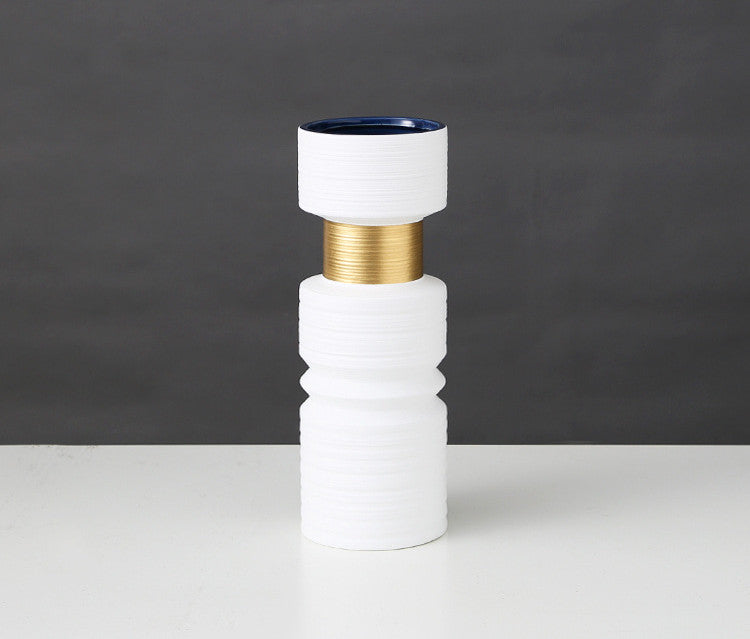 Creative Threaded Ceramic Vase for Flower Arrangements - Chinese Home Decor