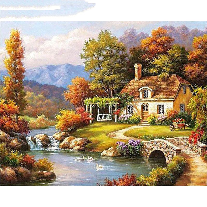 DIY Fairyland Landscape Painting Kit No Frame 40x50cm, 50x65cm, 60x75cm