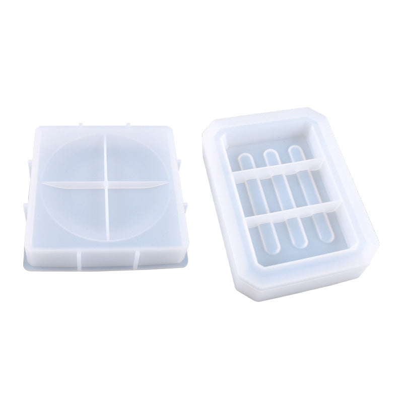 DIY Crystal Epoxy Soap Storage Box Mold - Silicone Craft Tool for Bathroom Organization