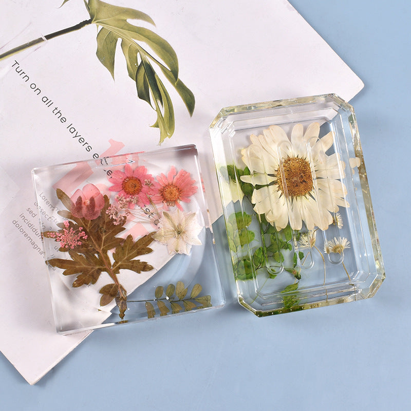 DIY Crystal Epoxy Soap Storage Box Mold - Silicone Craft Tool for Bathroom Organization