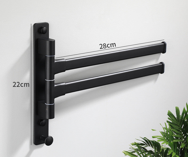 Wall-Mounted No-Drill Towel Rack for Bathroom, Space Aluminum, Modern Design