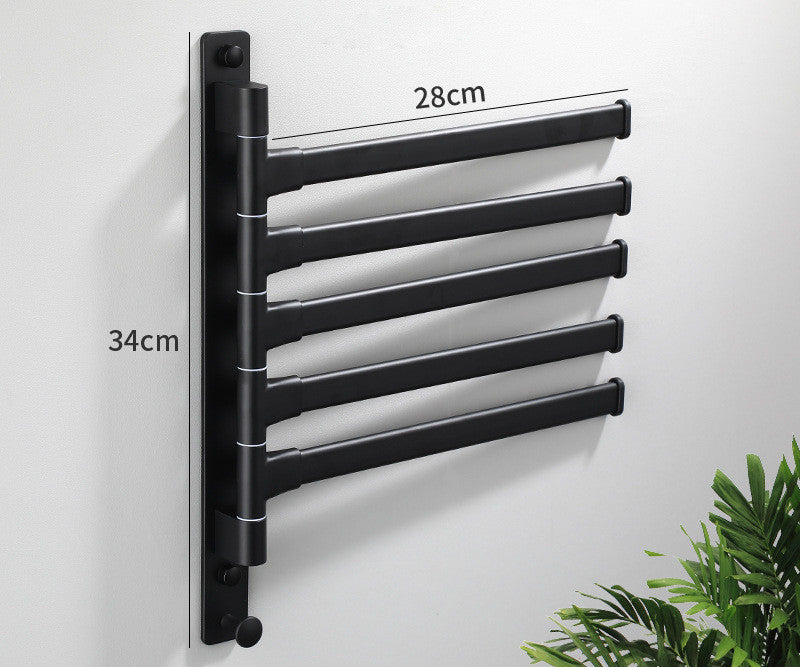 Wall-Mounted No-Drill Towel Rack for Bathroom, Space Aluminum, Modern Design