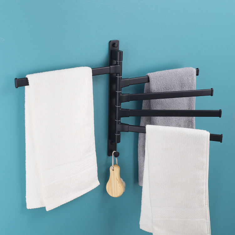 Wall-Mounted No-Drill Towel Rack for Bathroom, Space Aluminum, Modern Design