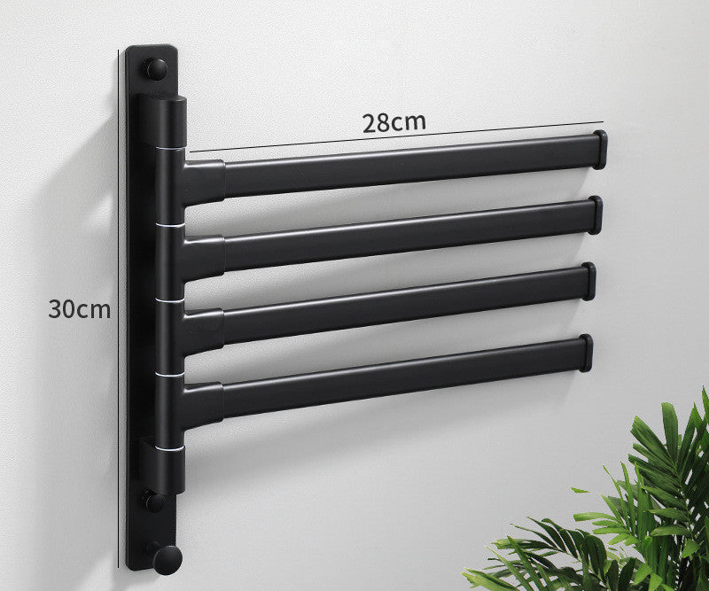 Wall-Mounted No-Drill Towel Rack for Bathroom, Space Aluminum, Modern Design