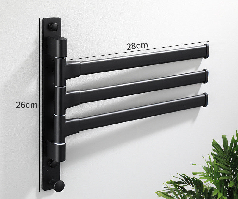 Wall-Mounted No-Drill Towel Rack for Bathroom, Space Aluminum, Modern Design