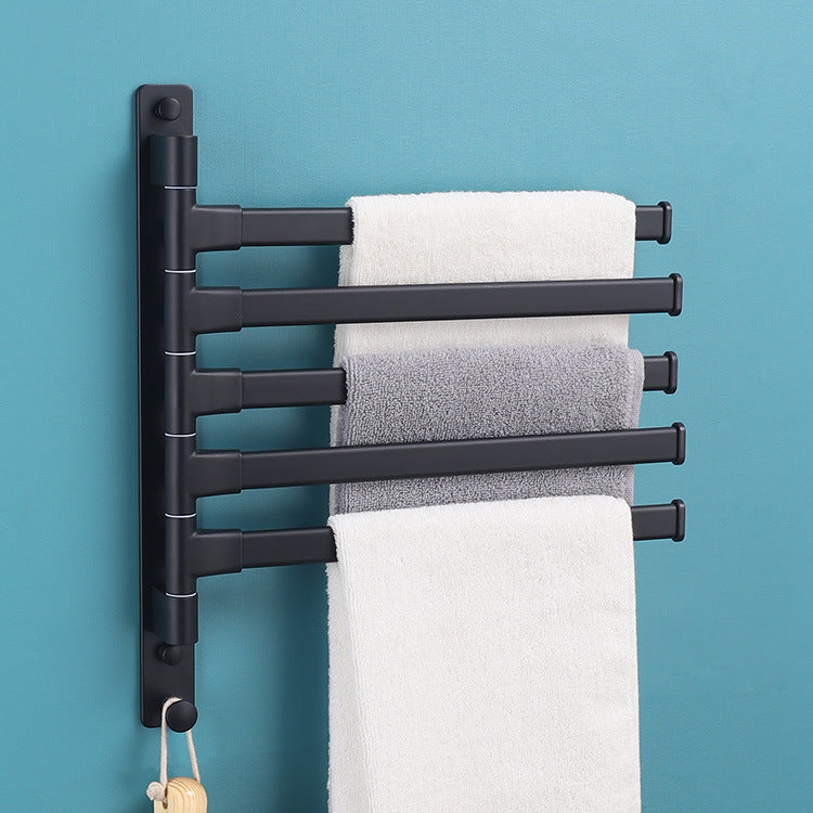 Wall-Mounted No-Drill Towel Rack for Bathroom, Space Aluminum, Modern Design
